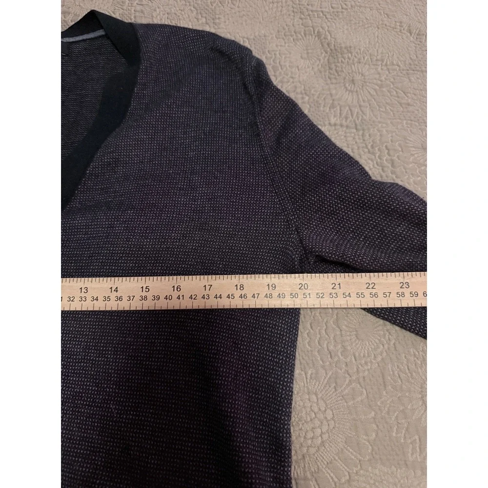 Banana Republic Mens Silk Cotton Cashmere Cardigan Sweater Purple Black Medium